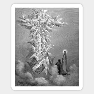 High Resolution Gustave Doré Paradiso Illustration The Celestial Cross Sticker